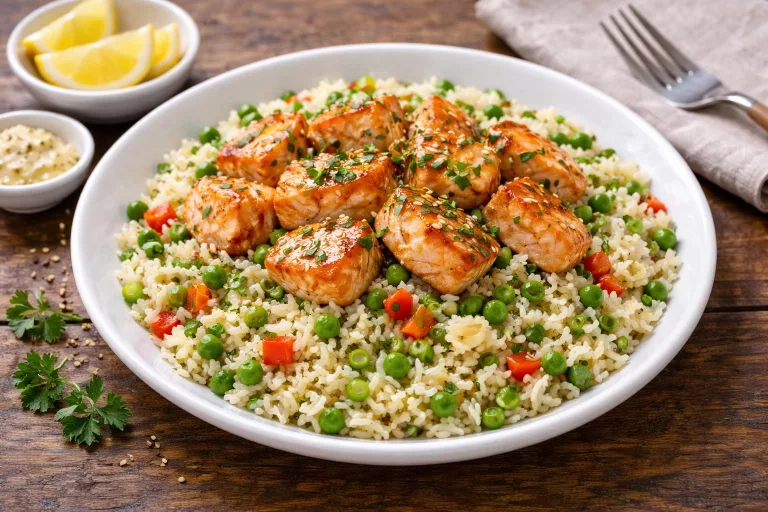 Recettes Riz refroidi saumon ail