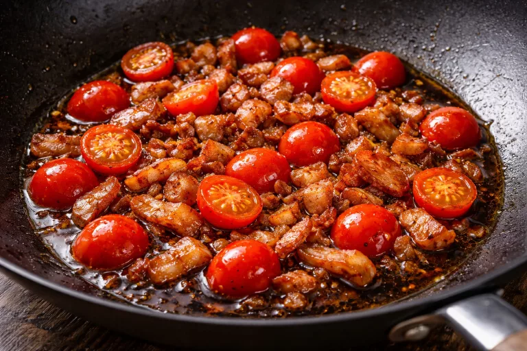 Recettes Sauté de tomates cerises et bacon