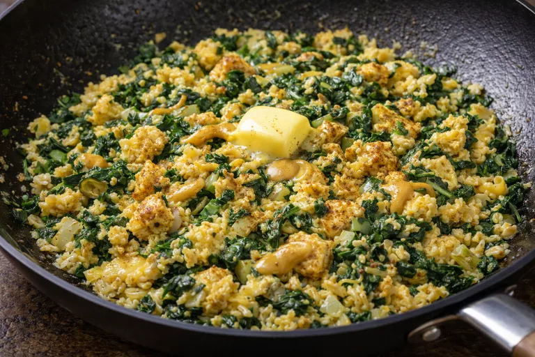 Recettes Œufs brouillés aux épinards et épices