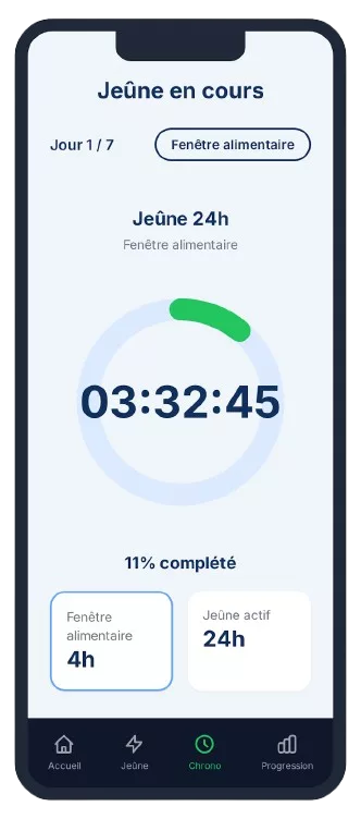 Application Bien Jeûner sur smartphone